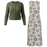 Load image into Gallery viewer, Teens Print Jumper With Knit Cardigan Set

