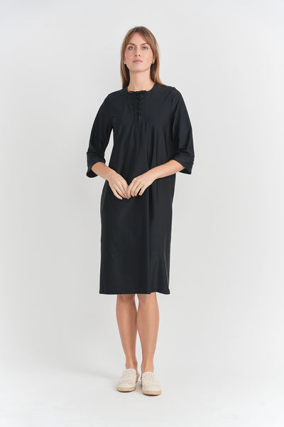 Ladies Geo & Solid Print Swim Dress