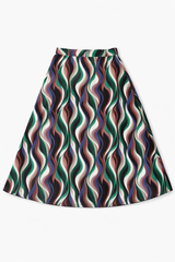 Load image into Gallery viewer, Ladies Geo &amp; Solid Print Swim Skirt
