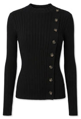 Load image into Gallery viewer, Mock Neck Ribbed Button Top
