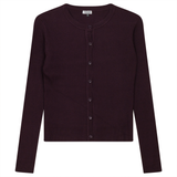 Load image into Gallery viewer, Ladies Cropped Crew Neck Ribbed Knit Cardigan
