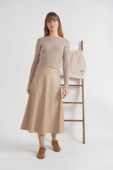 Load image into Gallery viewer, Paneled Midi Leather Skirt
