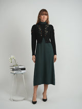 Load image into Gallery viewer, Knit Midi Mock A Line Jumper

