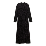Load image into Gallery viewer, Ladies Mock Neck Flocked Chiffon Maxi Dress
