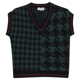 Load image into Gallery viewer, Ladies Houndstooth Contrast Knit Vest
