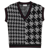 Load image into Gallery viewer, Ladies Houndstooth Contrast Knit Vest
