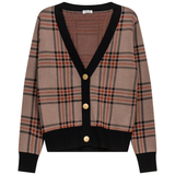 Load image into Gallery viewer, Ladies Plaid Knit Cardigan
