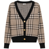 Load image into Gallery viewer, Ladies Plaid Knit Cardigan
