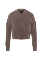 Load image into Gallery viewer, Ladies Ribbed Cropped Sweatshirt Cardigan
