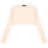 Load image into Gallery viewer, Ladies Cropped Ribbed Sweater
