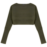 Load image into Gallery viewer, Ladies Cropped Ribbed Sweater
