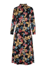 Load image into Gallery viewer, Printed Satin Midi Shirt Dress
