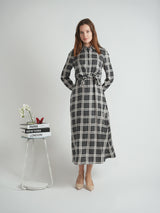 Load image into Gallery viewer, Ladies Checkered Shirt Jumper Set
