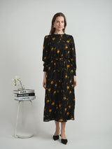 Load image into Gallery viewer, Ladies Printed Satin A line Dress
