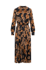 Load image into Gallery viewer, Ladies Printed Satin Accordian Pleated Dress
