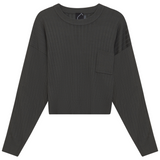 Load image into Gallery viewer, Ladies Cropped Over Sized Pocket Sweater
