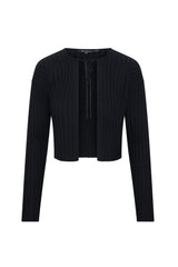 Load image into Gallery viewer, Cropped Knit Tie Cardigan
