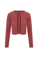 Load image into Gallery viewer, Cropped Knit Tie Cardigan
