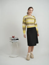Load image into Gallery viewer, Ladies Cropped Melange Knit Sweater
