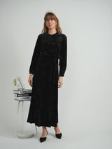 Load image into Gallery viewer, Ladies Printed Velour Maxi Wrap Dress
