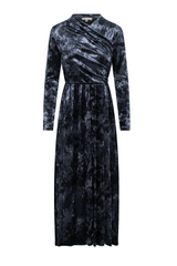 Load image into Gallery viewer, Ladies Floral Velour Mock Wrap Maxi Dress
