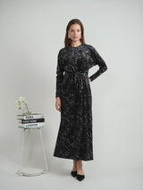 Load image into Gallery viewer, Printed Velour Maxi Jumper Set
