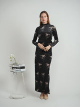 Load image into Gallery viewer, Ladies Printed Velour Maxi Dress
