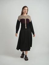 Load image into Gallery viewer, Ladies Cropped Knit Color Blocked Cardigan
