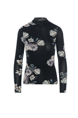 Load image into Gallery viewer, Ladies Printed Micro Mock Neck Tee
