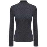 Load image into Gallery viewer, Ladies Printed Micro Mock Neck Tee

