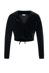 Load image into Gallery viewer, Ladies Cropped Velour Open Cardigan
