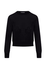 Load image into Gallery viewer, Ladies Crochet Design Cropped Sweater
