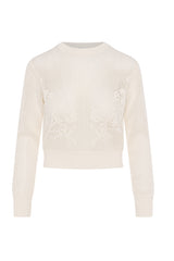 Load image into Gallery viewer, Ladies Crochet Design Cropped Sweater
