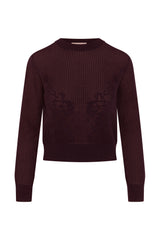 Load image into Gallery viewer, Ladies Crochet Design Cropped Sweater
