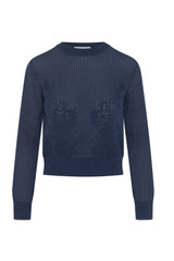 Load image into Gallery viewer, Ladies Crochet Design Cropped Sweater
