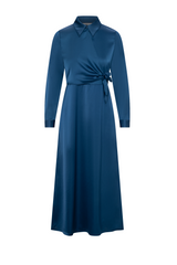 Load image into Gallery viewer, Ladies Maxi Satin Wrap Shirt Dress
