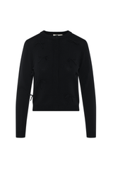 Load image into Gallery viewer, Ladies Cropped Bow Cardigan
