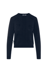 Load image into Gallery viewer, Ladies Cropped Bow Cardigan
