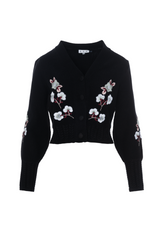 Load image into Gallery viewer, Ladies Embroidered Cropped Cardigan
