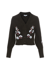 Load image into Gallery viewer, Ladies Embroidered Cropped Cardigan
