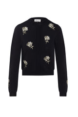 Load image into Gallery viewer, Ladies Embroidered Knit Cropped Cardigan
