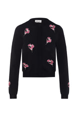 Load image into Gallery viewer, Ladies Embroidered Knit Cropped Cardigan
