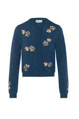 Load image into Gallery viewer, Ladies Embroidered Knit Cropped Cardigan

