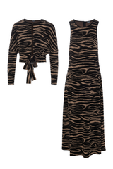 Load image into Gallery viewer, Ladies Striped Knit Maxi 2 Pieces Set
