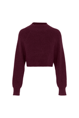 Load image into Gallery viewer, Ladies Cropped Raglan Knit Sweater
