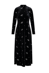 Load image into Gallery viewer, Ladies Embroidered Velour Maxi Dress
