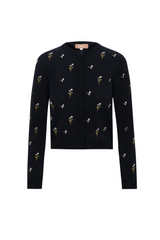 Load image into Gallery viewer, Ladies Embrodered Knit Cropped Cardigan
