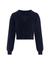 Load image into Gallery viewer, Double Breasted Cropped Knit Cardigan
