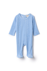 Load image into Gallery viewer, Baby Cable Textured Velour Romper
