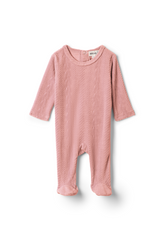 Load image into Gallery viewer, Baby Cable Textured Velour Romper
